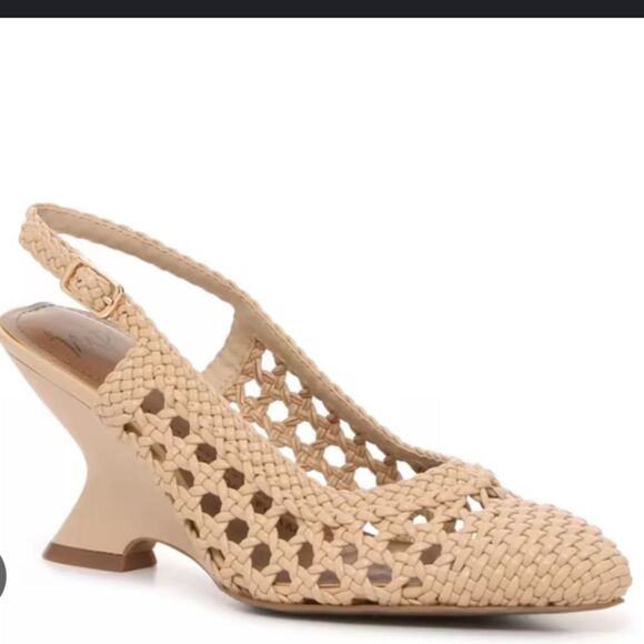 Impo Vasanti tan raffia rattan wedge heel sandal 9 - Picture 2 of 9